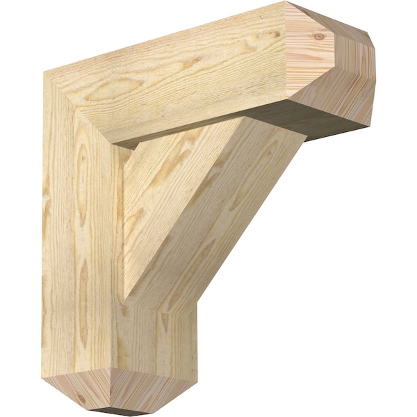 Ekena Millwork Traditional Craftsman Rough Sawn Bracket w/ Offset Brace, Douglas Fir, 8"W x 22"D x 22"H BKT0806X22X22TRA04RDF - main
